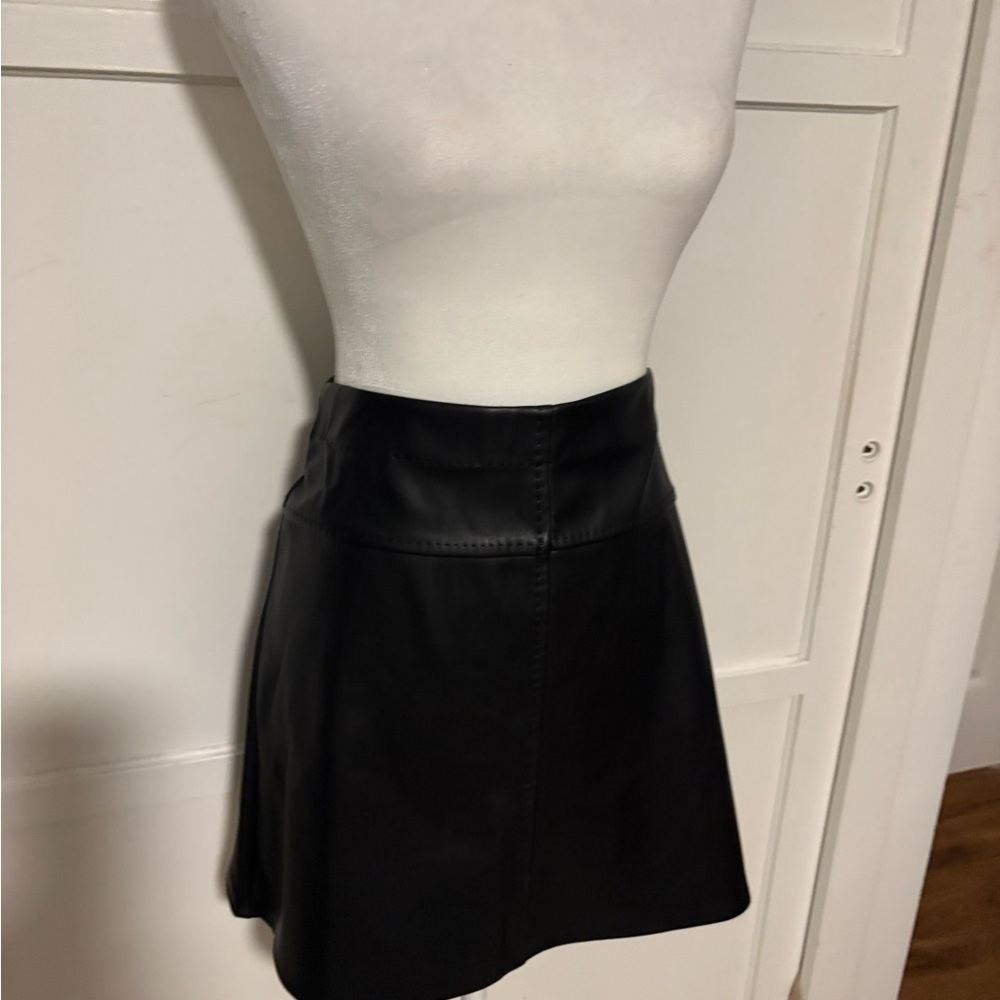 Black Leather Mini Skirt
